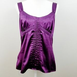 Ann Taylor LOFT Purple Sleeveless Top Satin-like 8
